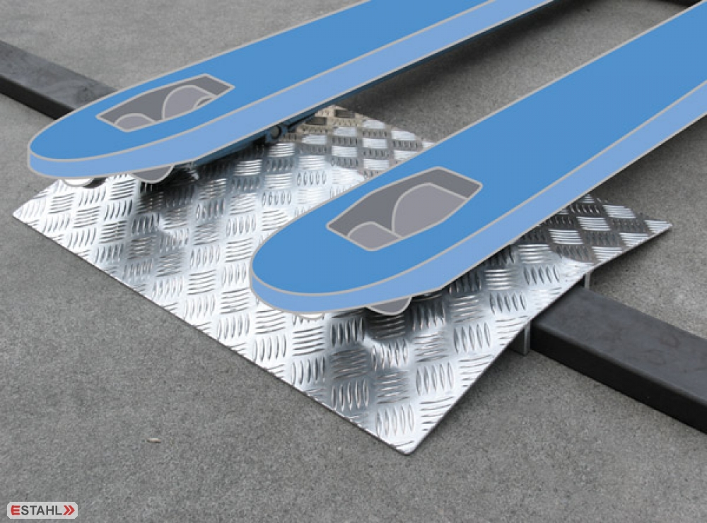 Schwellenrampe aus Aluminium Riffelblech