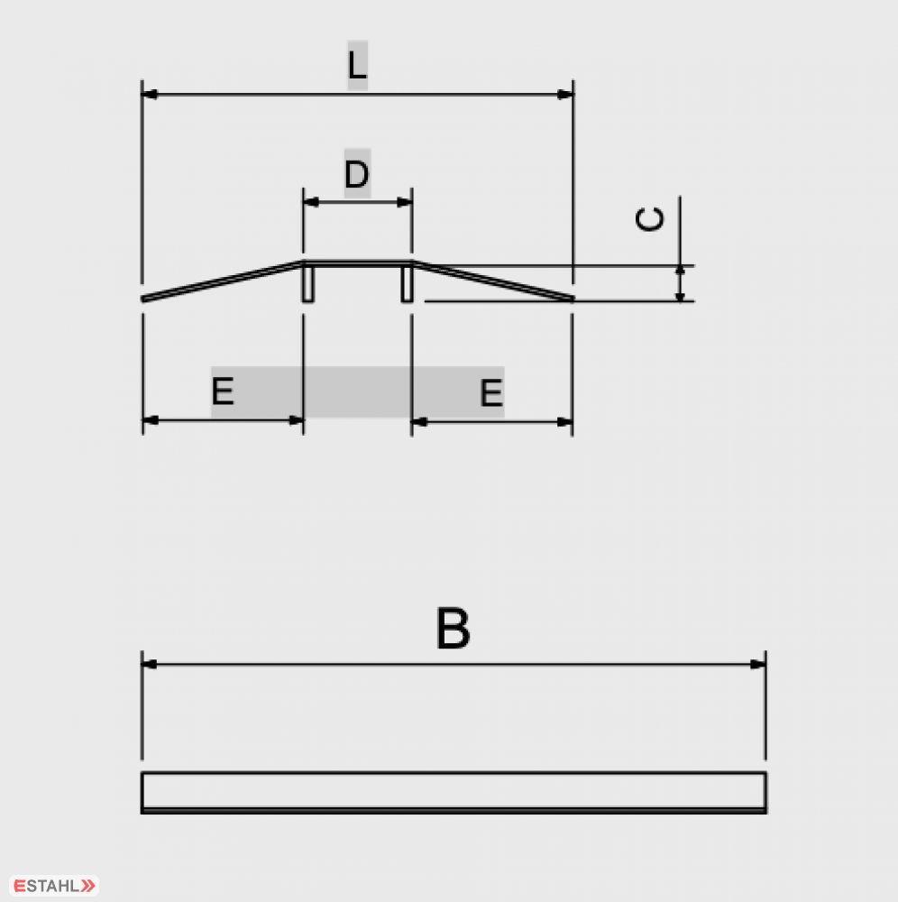 Schwellenrampe aus Aluminium Riffelblech