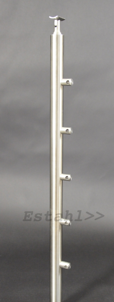 Geländerpfosten für Glashalter, M6-Gewinde, aufgesetzt, V2A Edelstahl, 54,82 Geländerpfosten für Glashalter, M6-Gewinde, aufgesetzt, V2A Edelstahl, 54,82