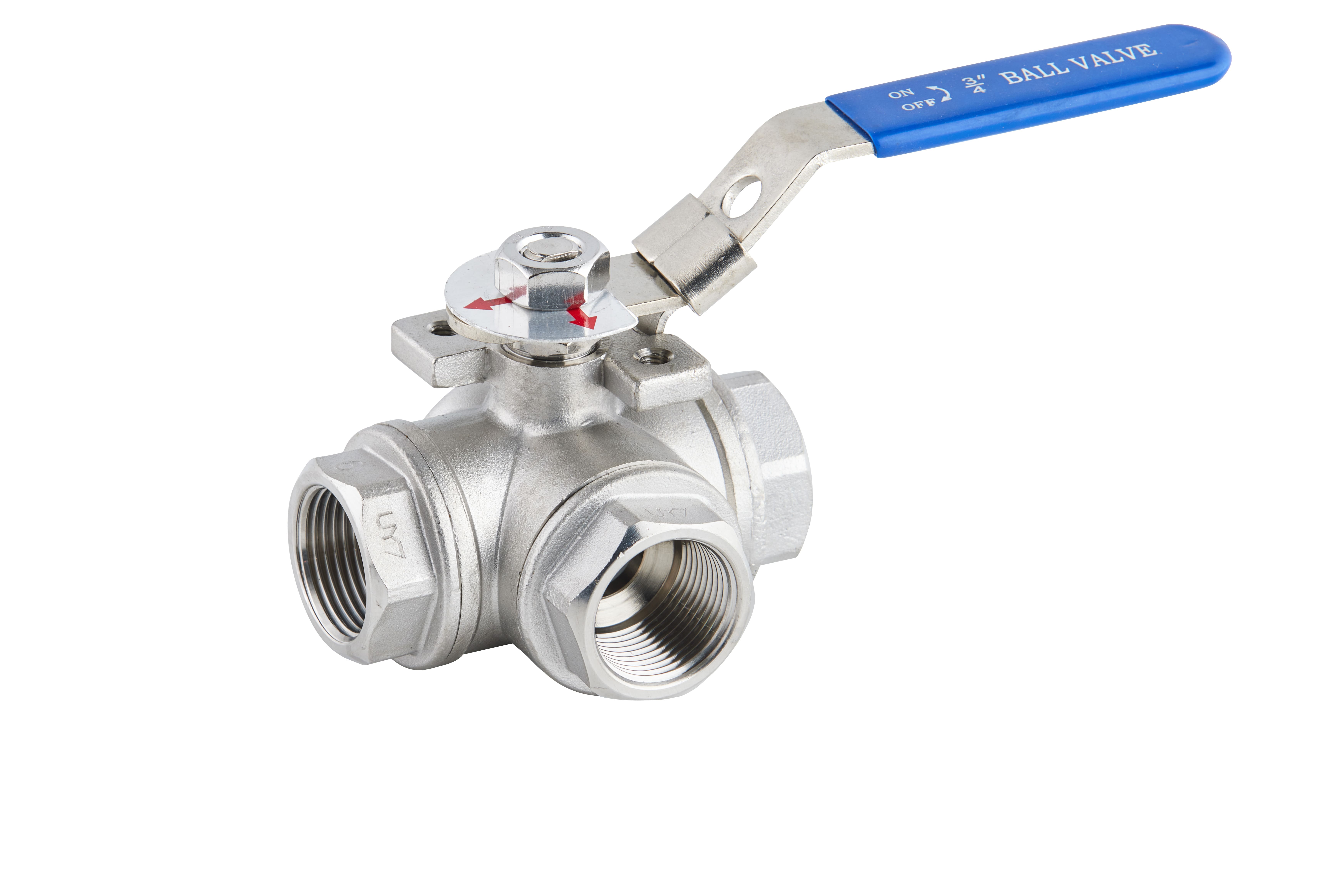 3-Wege-Kugelhahn "L", Größe 1 1/2", im Werkstoff 1.4408/SS316