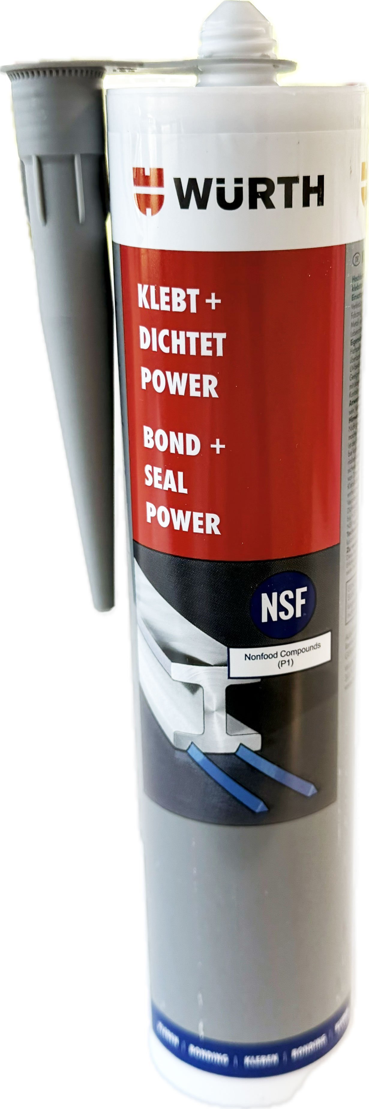 Colle de construction : colle et étanchéifie avec puissance  - Couleur : gris