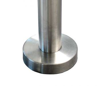 Poteau de garde corps inox 304 de muret 3 barres à l'anglaise Poteau de garde corps inox 304 de muret 3 barres à l'anglaise