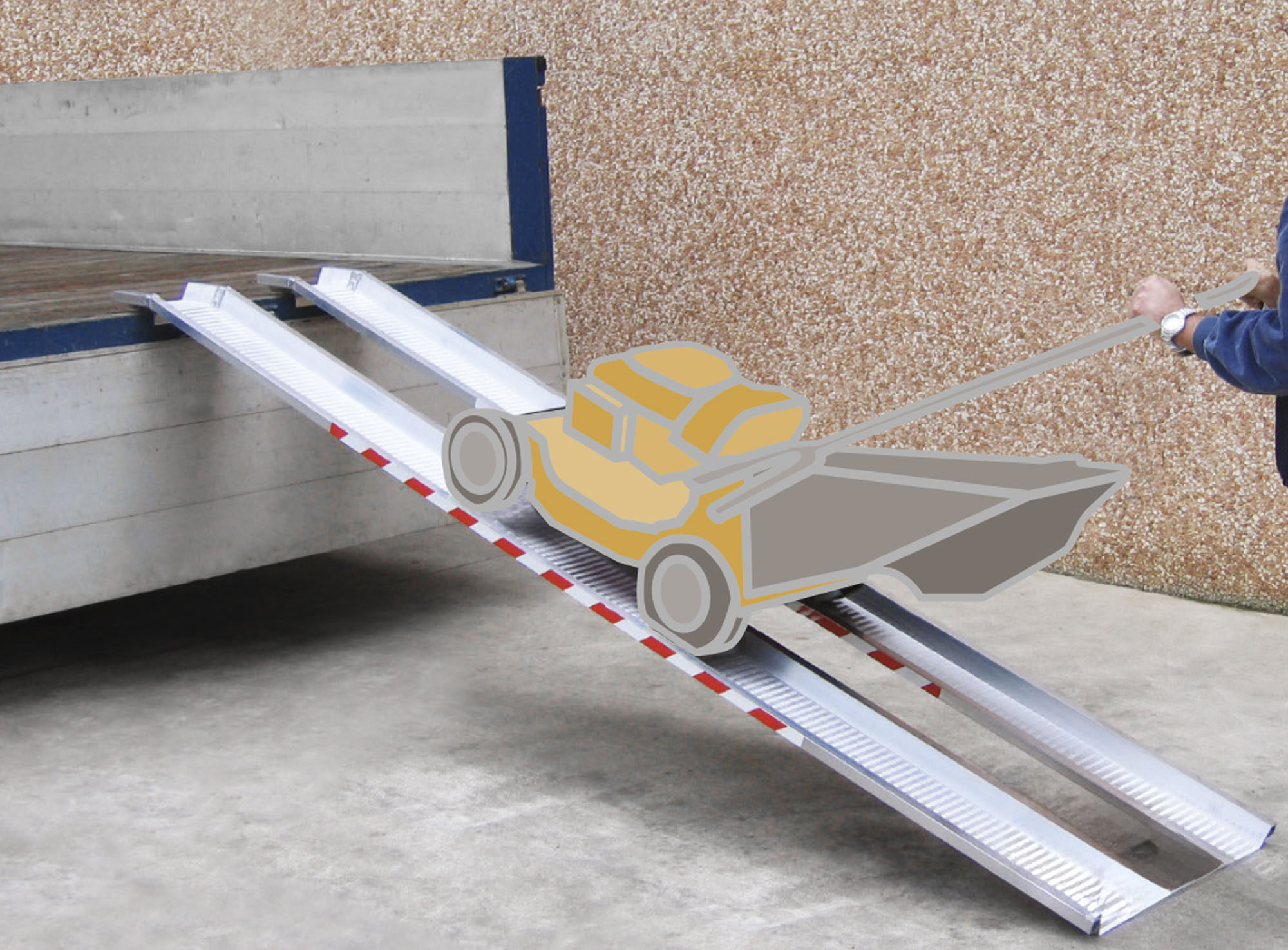 1 paire de rails de chargement avec rebord, longueur 1000 mm