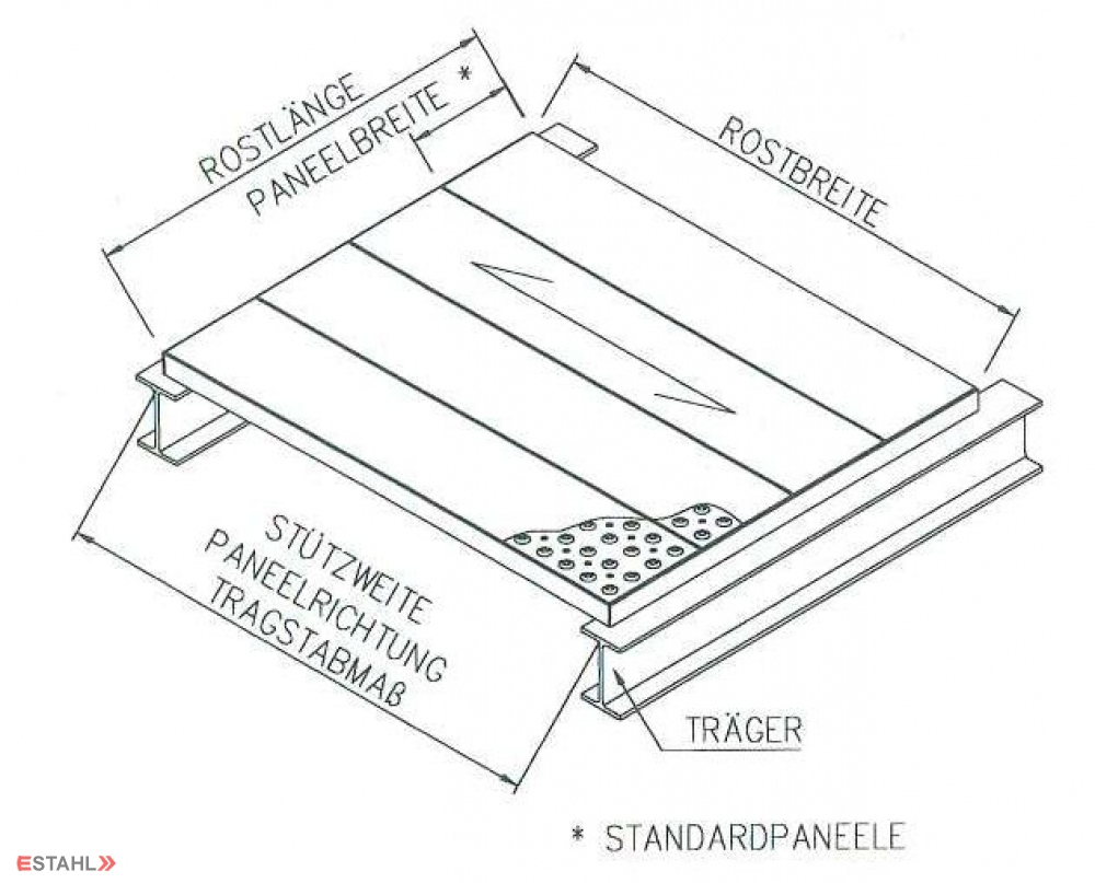 Grille de sécurité 1000 x 1500 x 32 mm