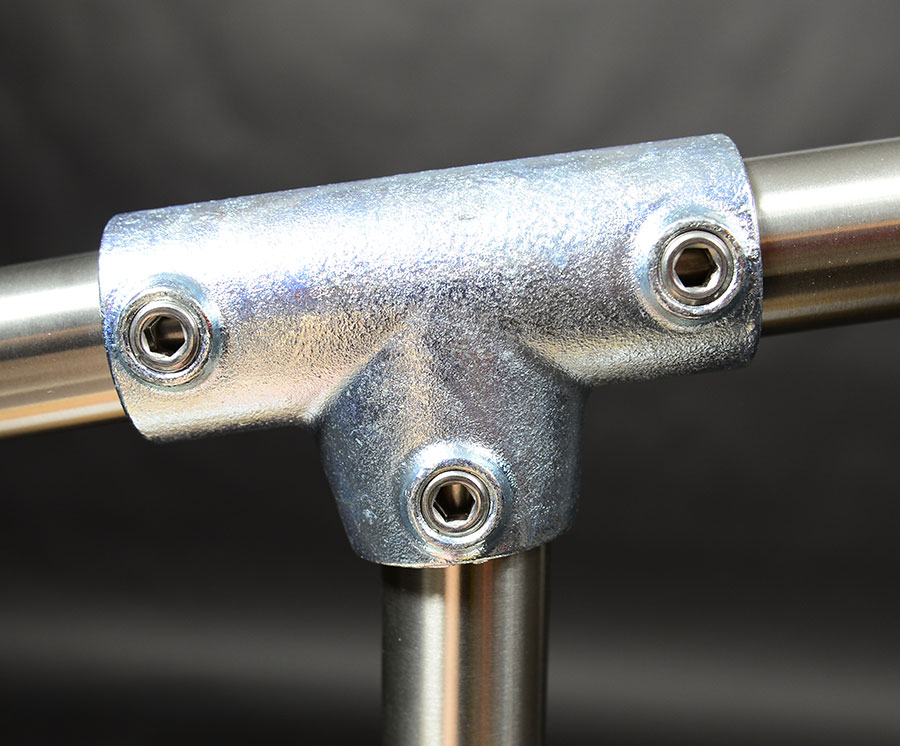 155D48 - Pièce en T longue, raccord de tube galvanisé à chaud