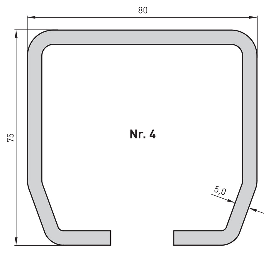 Tube de roulement, électro-galvanisé, longueur 6000 mm, taille 4