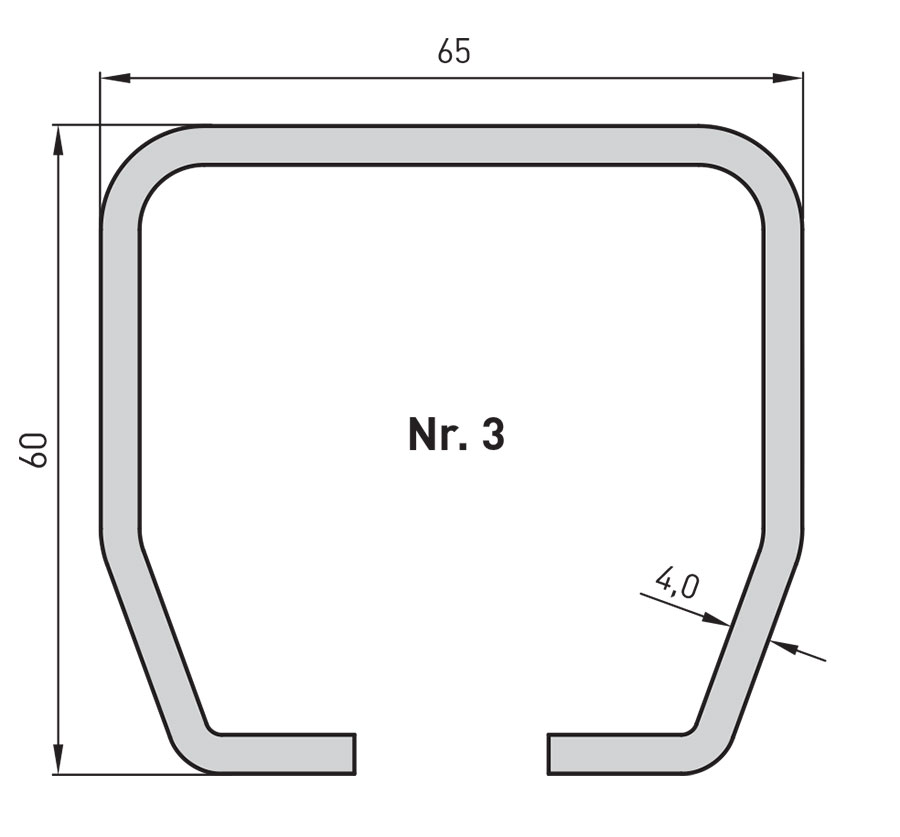 Tube de roulement, électro-galvanisé, longueur 6000 mm, taille 3